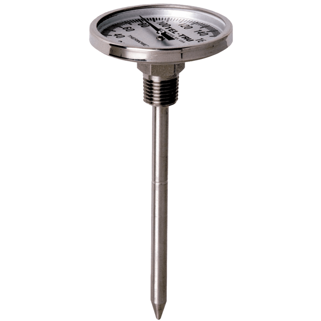 Tel-Tru Back Connected Industrial Bimetal Thermometer, 1-3/4" and 2"